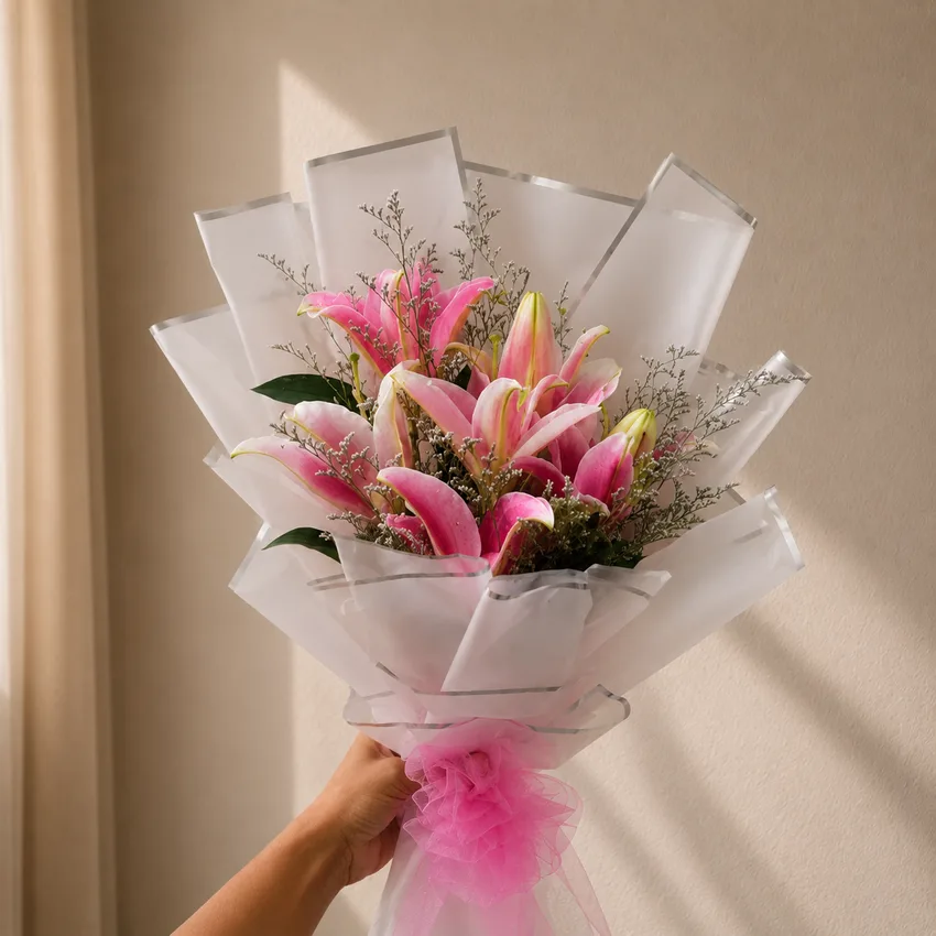 A Fragrant Pink Lily Bouquet