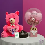 Birthday Joy Teddy Bear, Cake & Balloon Bouquet Combo Set – photo 1