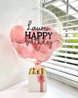 Custom Pink Birthday Balloon Box with Ferrero Chocolates – photo 1