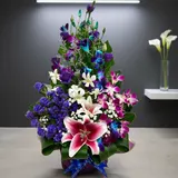Elegant Orchid & Lily Bloom Basket – photo 4