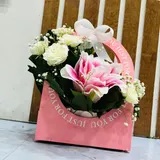 The "Just For You" Elegance Pink Lily & White Rose Mix Gift Box – photo 3