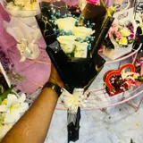 A Pure Love White Roses in Black & Gold Wrap Bouquet – photo 5
