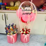 The Celebration Lift Personalized Balloon, Rose & Chocolate Bucket Combo – photo 1