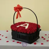 Eternal Love Personalized Fresh Red Rose Square Basket – photo 2