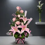Blush Pink Lily & Rose Basket – photo 3