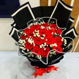 Red Classic Luxury Rose & Baby's Breath Bouquet – photo 3