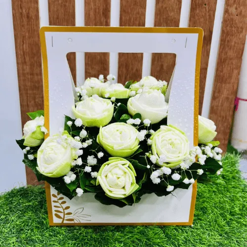 Eternal Grace White Rose shape Poddo Bag