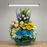 Premium Mixed Flower Basket Arrangement – Elegant Gift Bouquet – photo 1