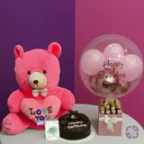Birthday Joy Teddy Bear, Cake & Balloon Bouquet Combo Set – photo 2