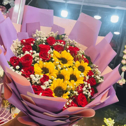 Sunset Spark Mixed Bloom Bouquet