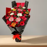 Multi-Color Gerbera and Red Rose Celebration Bouquet – photo 5