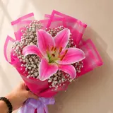 Dramatic Pink Star Lily & Gypsy Signature Bouquet – photo 3