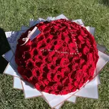 Deluxe Red Rose Heart Bouquet with Pearl Design & Crown – photo 3