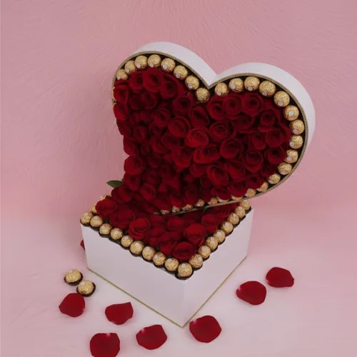 The Ultimate Sweet Rose & Ferrero Luxury Heart Box