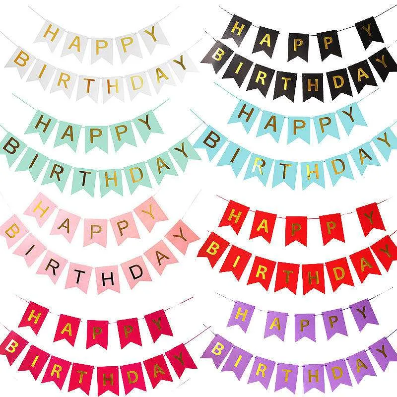 Premium Fishtail "Happy Birthday" Banner Flags